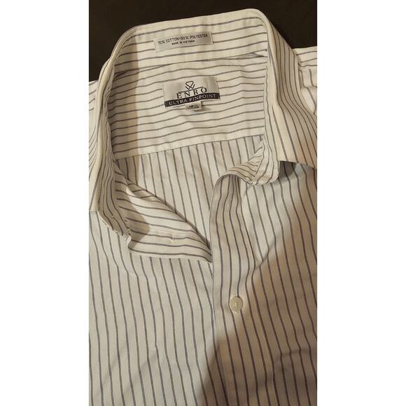 Enro Ulta Pinpoint 2XL 37-38 18 1/2 Blue Pinstripe - Picture 2 of 2